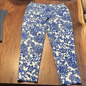 Lilly Pulitzer Luxletic Blue and White Floral Pants